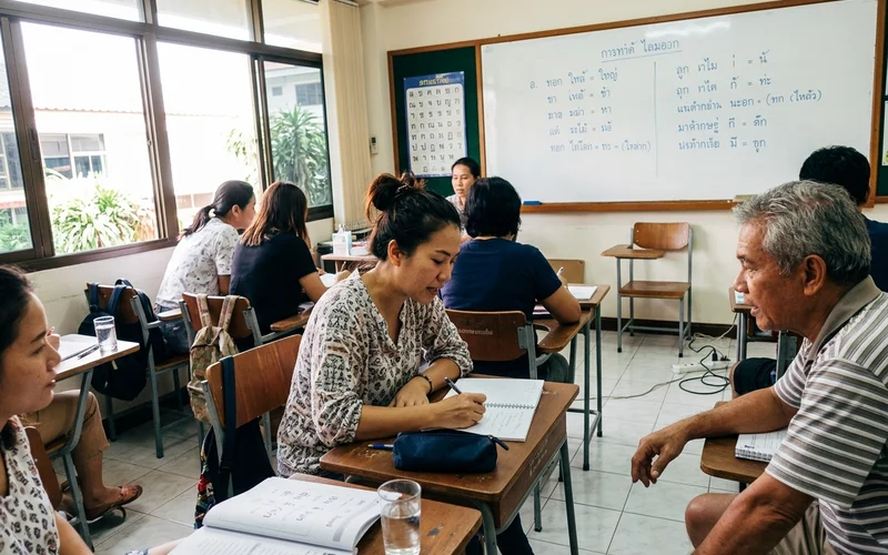 A Thai language school classroom in Chiang Mai