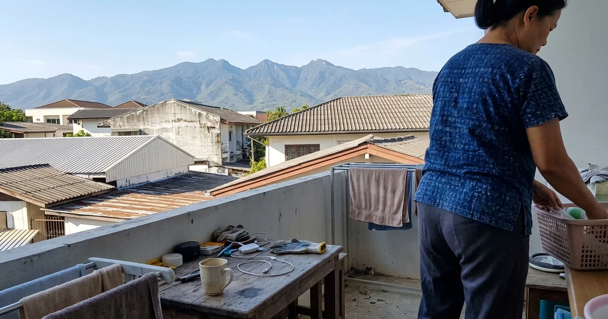 A clear cool-season Chiang Mai morning with mountains visible